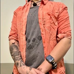 Orange Sherbert Button Up 🍑🦁